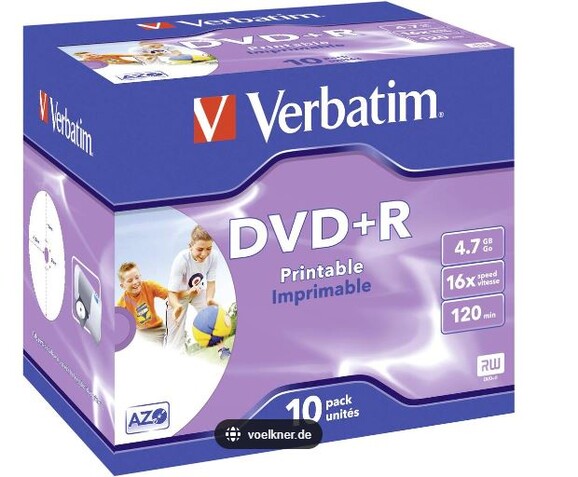 DVD+R Verbatim 4,7GB/16x, Art.-Nr. 43508 - Paterno B2B-Shop