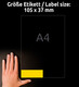 Kopieretiketten ZWF 105 x 37 mm, gelb, Art.-Nr. 3455ZWF - Paterno B2B-Shop
