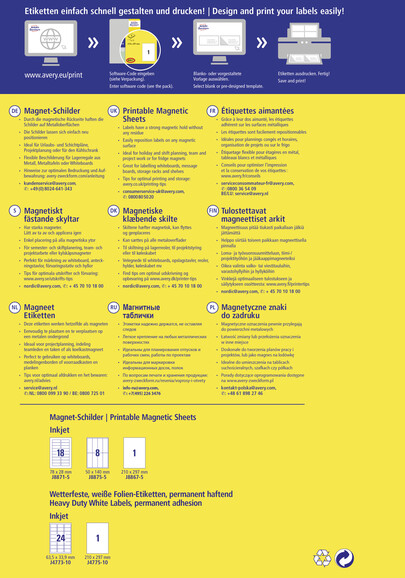 Magnet-SchilderIJ- f.Metallregale, Art.-Nr. J8875ZWF - Paterno B2B-Shop