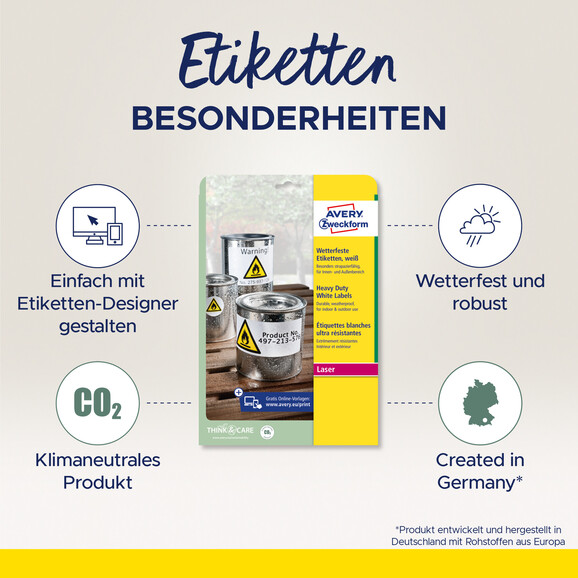 Etiketten wetterfest DM 30mm, Art.-Nr. L4716-20 - Paterno B2B-Shop