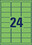 Etiketten ZWF 63,5 x 33,9 mm, grün, Art.-Nr. L6033-20 - Paterno B2B-Shop