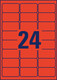 Etiketten ZWF, 63,5 x 33,9 mm, rot, Art.-Nr. L6034-20 - Paterno B2B-Shop