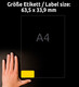 Etiketten ZWF, 63,5 x 33,9 mm, gelb, Art.-Nr. L6035-20 - Paterno B2B-Shop