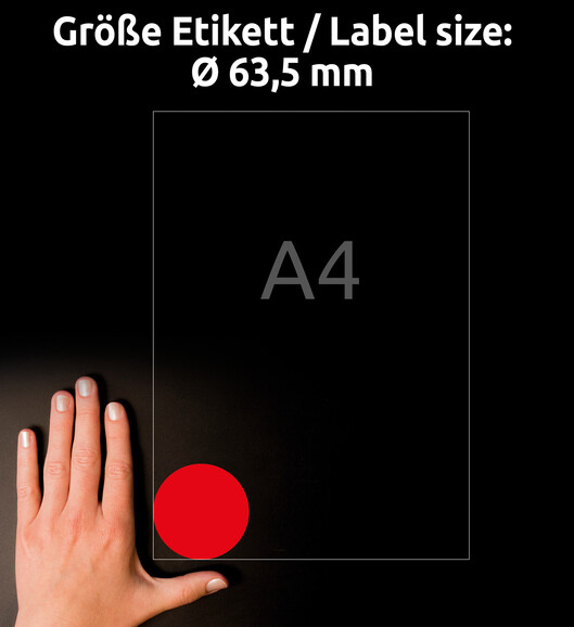 Etikett Neon 63,5mm rot, Art.-Nr. L7670R-25 - Paterno B2B-Shop