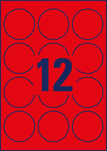 Etikett Neon 63,5mm rot, Art.-Nr. L7670R-25 - Paterno B2B-Shop