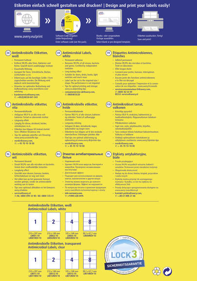 Etiketten Antimikrobielle 105x148mm weiß, Art.-Nr. L8003-10 - Paterno B2B-Shop