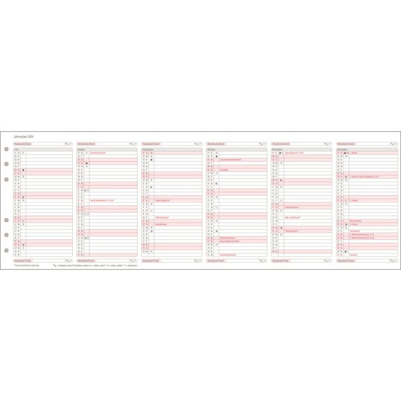 Kalendereinlage Chronoplan Jahresplan Midi, Art.-Nr. 5050J - Paterno B2B-Shop