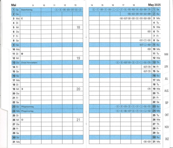 Kalendereinlage Leykam Planer 2025, Art.-Nr. KA80920-4 - Paterno B2B-Shop