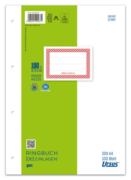 Ringbucheinlage Ursus A4 100 Blatt glatt, Art.-Nr. 084499-00 - Paterno B2B-Shop