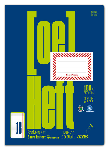 Heft Ursus OE18 A4 20 Blatt kariert mit KR, Art.-Nr. 0604201-44 - Paterno B2B-Shop Heft Ursus OE18 A4 20 Blatt kariert mit KR, Art.-Nr. 0604201-44 - Paterno B2B-Shop