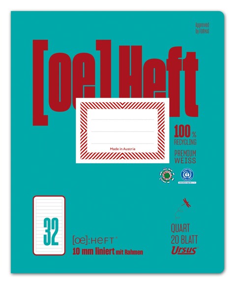 Heft Ursus OE32 Quart 20 Blatt liniert mit Rahmen, Art.-Nr. FO073821-10 - Paterno B2B-Shop Heft Ursus OE32 Quart 20 Blatt liniert mit Rahmen, Art.-Nr. FO073821-10 - Paterno B2B-Shop
