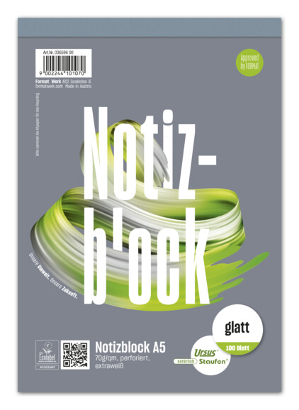 Notizblock Ursus A5 100 Blatt 70g/qm glatt, Art.-Nr. 036596-00 - Paterno B2B-Shop