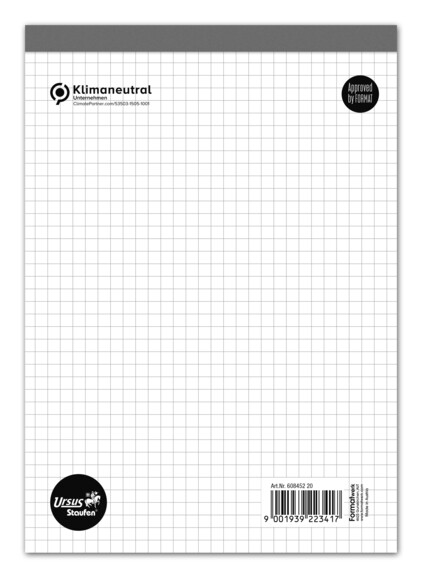 Notizblock Ursus A5 48 Bl. kar. ohne Deckblatt, Art.-Nr. 608452-20 - Paterno B2B-Shop