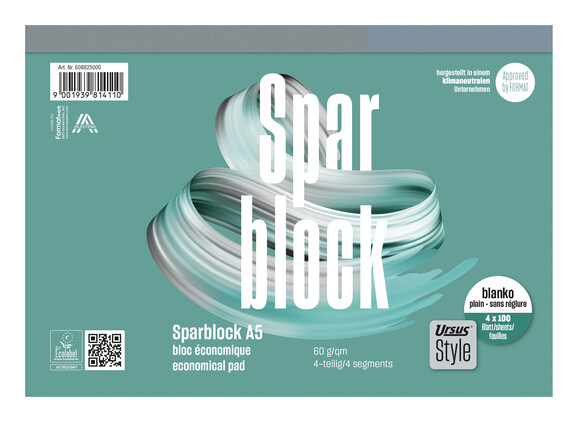 Sparblock A5 100 Blatt 60g/qm glatt 4-teilig, Art.-Nr. 60882500 - Paterno B2B-Shop