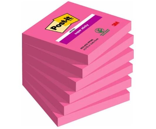 Haftnotizen 76x76mm Super Sticky powerpink, Art.-Nr. 654-6SS-PI - Paterno B2B-Shop