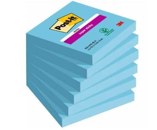 Haftnotizen 76x76mm Super Sticky blau, Art.-Nr. 654-6SS-EB - Paterno B2B-Shop