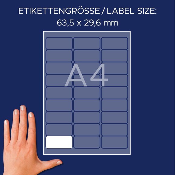 Namensetiketten ZWF 63,5 x 29,6 mm weiss, Art.-Nr. L4784-20 - Paterno B2B-Shop