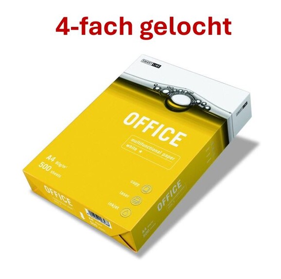 Kopierpapier Office A4 80gr. weiss 4-fach gelocht, Art.-Nr. R442N-4XGELOCHT - Paterno B2B-Shop