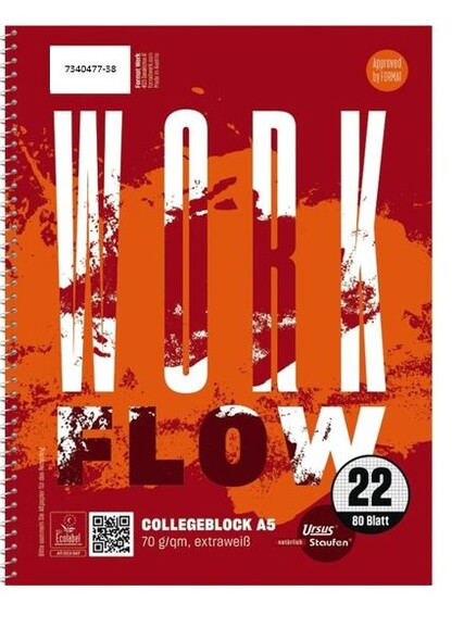 Kollegblock Style Workflow A5 80 Blatt 70g/qm kariert, Art.-Nr. 7340477-20 - Paterno B2B-Shop