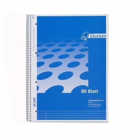 Kollegblock Glocken Schneider A4 80 Blatt liniert, Art.-Nr. 50-6784-10 - Paterno B2B-Shop Kollegblock Glocken Schneider A4 80 Blatt liniert, Art.-Nr. 50-6784-10 - Paterno B2B-Shop