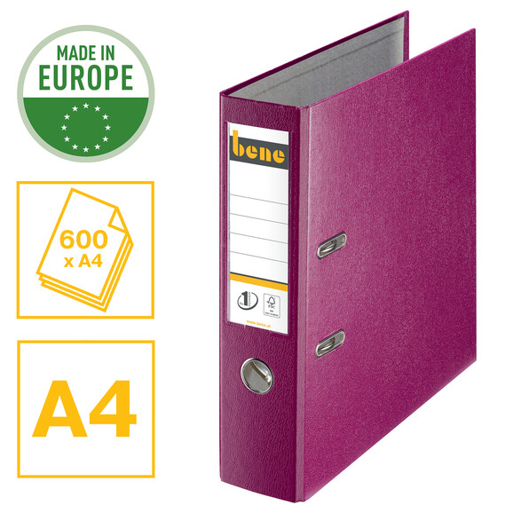 Ordner Bene Standard breit brombeer, Art.-Nr. 291400-BRO - Paterno B2B-Shop