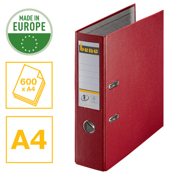 Ordner Bene Standard breit rot, Art.-Nr. 291400-RT - Paterno B2B-Shop