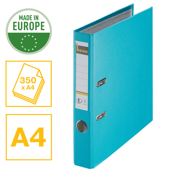 Ordner Bene Standard schmal türkis, Art.-Nr. 291600-TUE - Paterno B2B-Shop