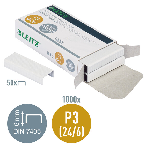 Heftklammern Leitz 24/6 weiß, Art.-Nr. 5554-00-00 - Paterno B2B-Shop