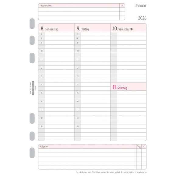 Kalendereinlage Chronoplan Wochenplan A5, Art.-Nr. 5023J - Paterno B2B-Shop