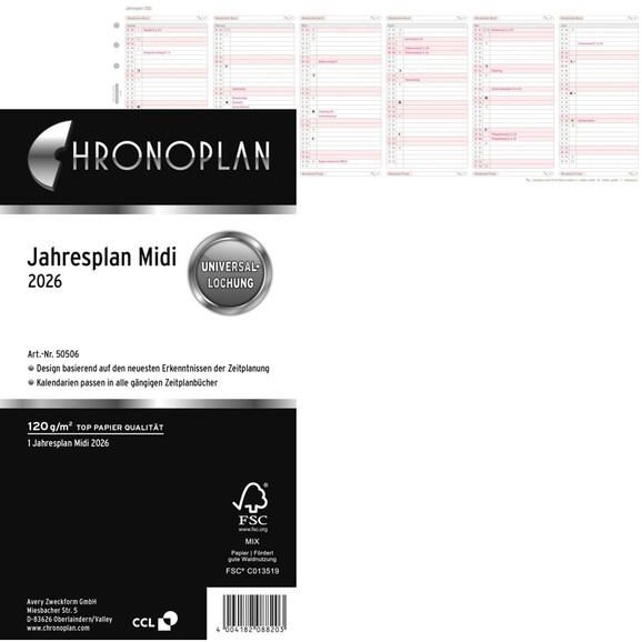 Kalendereinlage Chronoplan Jahresplan Midi, Art.-Nr. 5050J - Paterno B2B-Shop Kalendereinlage Chronoplan Jahresplan Midi, Art.-Nr. 5050J - Paterno B2B-Shop