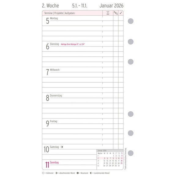 Kalendereinlage Chronoplan Wochenplan Midi, Art.-Nr. 5055J - Paterno B2B-Shop Kalendereinlage Chronoplan Wochenplan Midi, Art.-Nr. 5055J - Paterno B2B-Shop