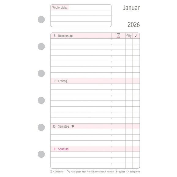 Kalendereinlage Chronoplan Mini Wochenplan, Art.-Nr. 5061J - Paterno B2B-Shop