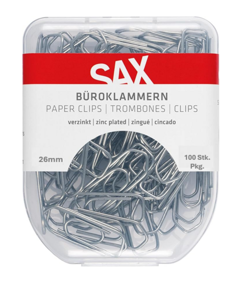 Büroklammern Sax 26mm verzinkt, Art.-Nr. SERVO2 - Paterno B2B-Shop