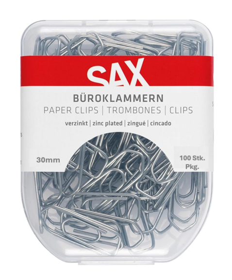Büroklammern Sax 30mm verzinkt, Art.-Nr. SERVO3 - Paterno B2B-Shop