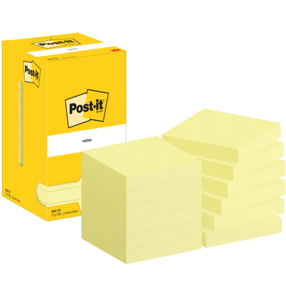 Haftnotizen Post-it 76x76 mm gelb, Art.-Nr. 654 - Paterno B2B-Shop