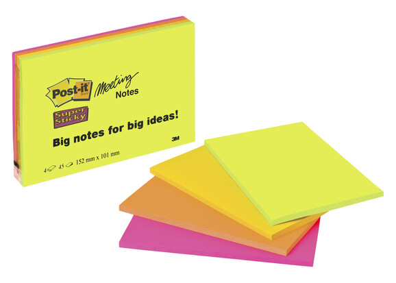 Haftnotizen Post-it Super Sticky, Großformat, Art.-Nr. 6445-SSP - Paterno B2B-Shop