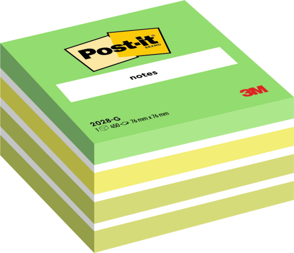 Haftnotizwürfel Post-it 76x76 mm pastelgrün, Art.-Nr. 2028G - Paterno B2B-Shop