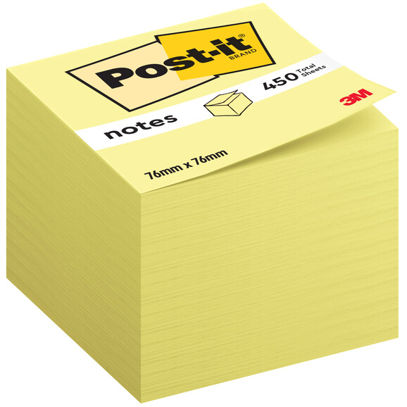 Haftnotizwürfel Post-it 76x76 mm gelb, Art.-Nr. 636B - Paterno B2B-Shop