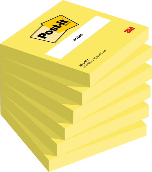 Haftnotizen Post It 76x76mm neongelb, Art.-Nr. 654NEON-NEGE - Paterno B2B-Shop