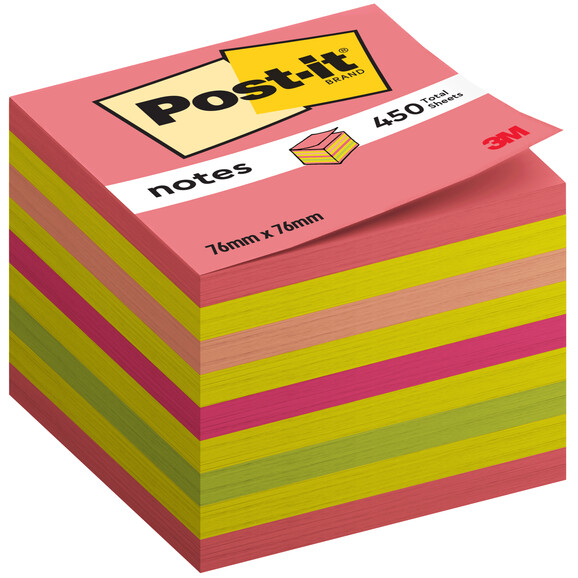 Haftnotizwürfel Post-it 76x76 mm farbig, Art.-Nr. 2028NP - Paterno B2B-Shop