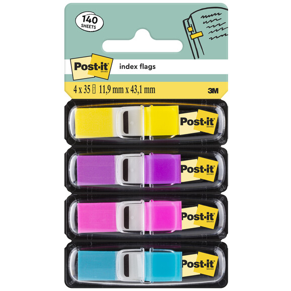 Haftstreifen Post-it Index 11,9x43,2 mm Mini, Art.-Nr. 683-4AB - Paterno B2B-Shop